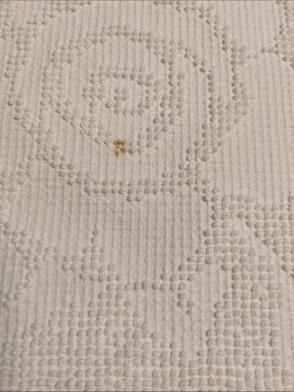 Vintage Cream King Chenille Cotton Comforter - Neutral Bedding